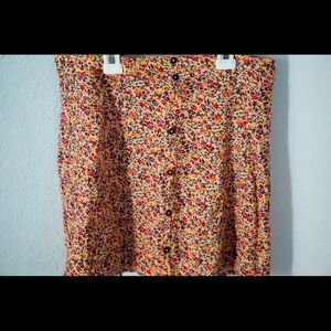 Button Up Mini Skirt